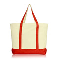 22" Cotton Canvas Tote Bag (Zippered Top)